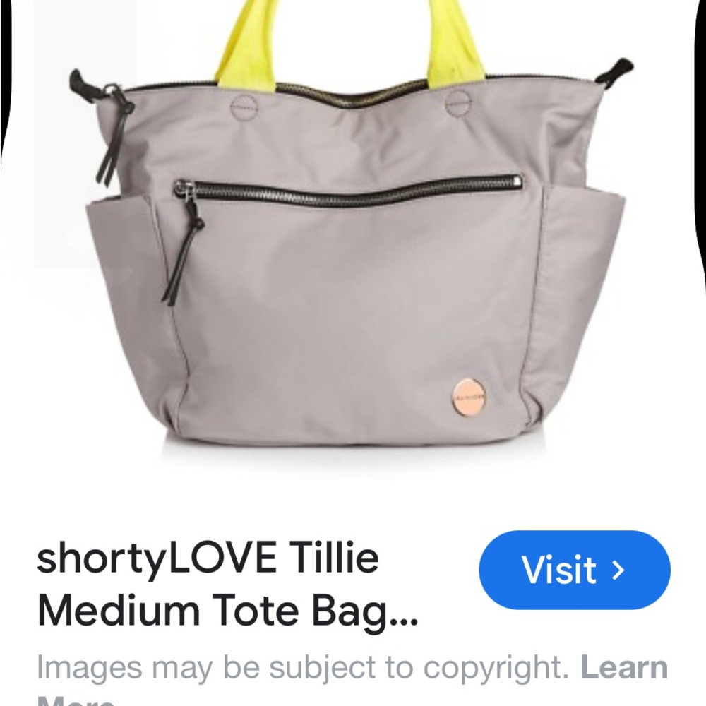 ShortyLOVE Tillie Tote grey yellow pink red